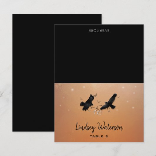 Postale Nom du client Carte de table imprimée Ravens Hallo (Devant / Derrière)