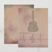 Postale Notes de guitare avec carte de note de battement c (Devant / Derrière)