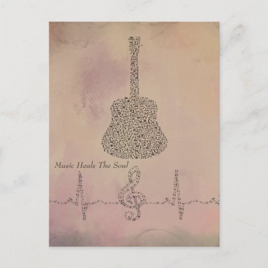 Postale Notes de guitare avec carte de note de battement c (Devant)