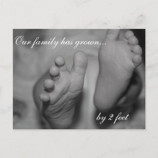 Postale Notre famille a grandi de 2 pieds Nouvelle carte p