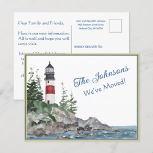 Postale Nous avons déménagé Lighthouse Water Budget Carte 
