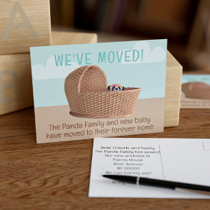 Postale Nous avons déplacé Panda Moving Faire-part carte p