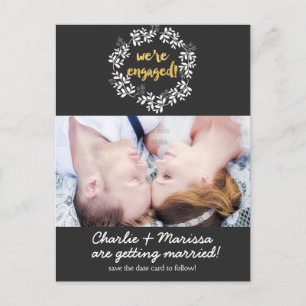 Postale NOUS SOMMES FIANCÉS Annonce Carte photo de mariage