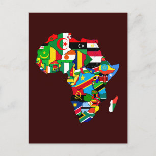 Postale Nouveau drapeau des pays africains Carte de l'Afri