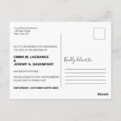 Postale Nouveau Plan monde carte destination mariage (Dos)