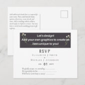 Postale NOUVEAUTÉ ! DESIGN PROPRE MARIAGE RSVP Carte posta (Devant / Derrière)