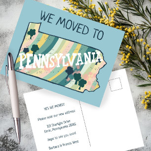 Postale NOUVELLE ADRESSE DE RÉSIDENCE Carte de l'État de