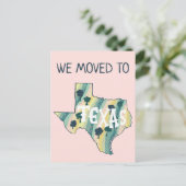 Postale NOUVELLE ADRESSE Déplacement de l'état TEXAS Carte (Debout devant)