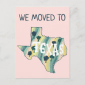 Postale NOUVELLE ADRESSE Déplacement de l'état TEXAS Carte (Devant)