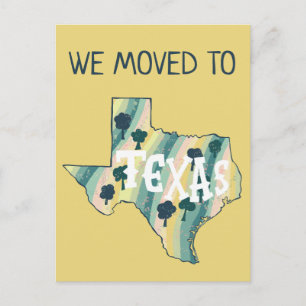 Postale NOUVELLE ADRESSE Déplacement de l'état TEXAS Carte