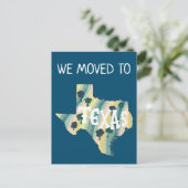 Postale NOUVELLE ADRESSE Déplacement de l'état TEXAS Carte (Debout devant)