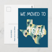 Postale NOUVELLE ADRESSE Déplacement de l'état TEXAS Carte (Devant / Derrière)