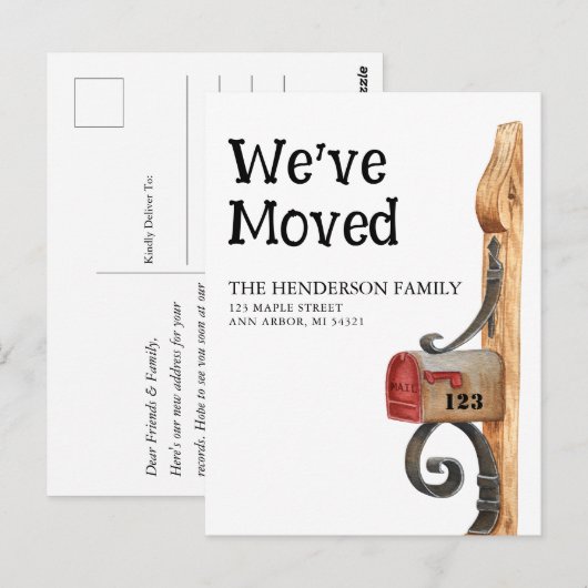 Postale Nouvelle boîte aux lettres Moving Faire-part carte (Devant / Derrière)