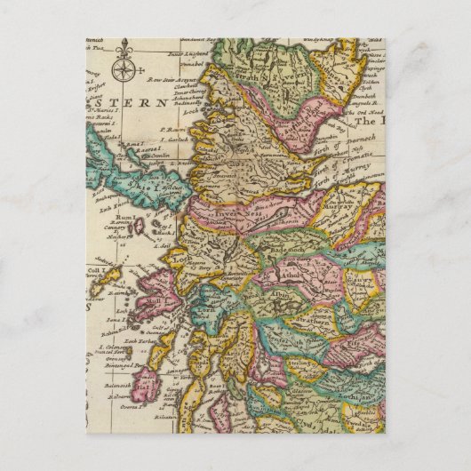 Postale Nouvelle carte correcte de l'Ecosse et des îles (Devant)