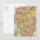 Postale Nouvelle Carte De L'Illinois (Devant / Derrière)