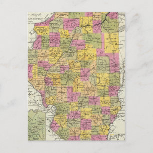 Postale Nouvelle Carte De L'Illinois