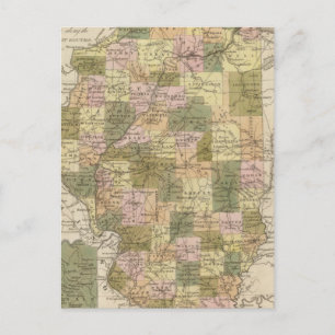 Postale Nouvelle Carte De L'Illinois 2