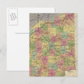 Postale Nouvelle Carte De L'Indiana (Devant / Derrière)