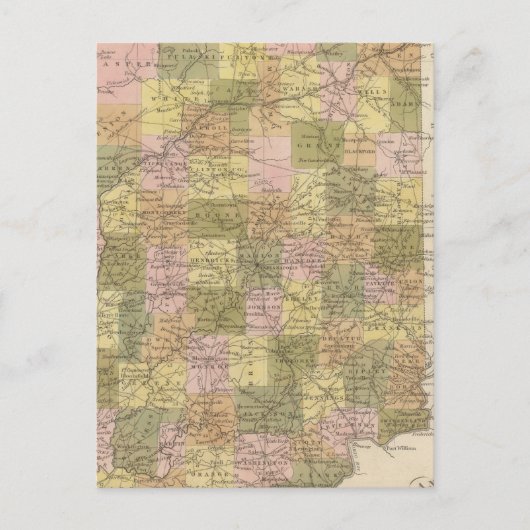 Postale Nouvelle carte de l'Indiana (Devant)