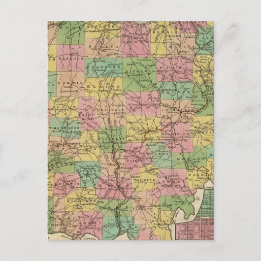 Postale Nouvelle Carte De L'Ohio 2 (Devant)
