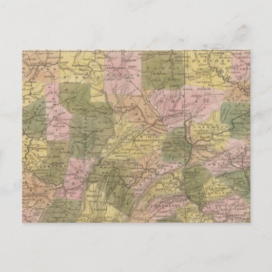 Postale Nouvelle Carte De Pennsylvanie (Devant)