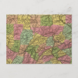 Postale Nouvelle Carte De Pennsylvanie