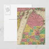 Postale Nouvelle Carte Du Michigan (Devant / Derrière)