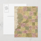 Postale Nouvelle Carte Du Mississippi (Devant / Derrière)