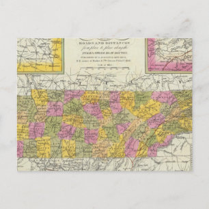 Postale Nouvelle Carte Du Tennessee