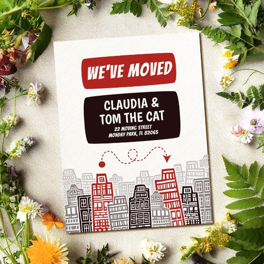 Postale nouvelle carte faire-part de transfert d'adresse