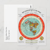 Postale Nouvelle carte standard du monde Terre plate Terre (Devant / Derrière)