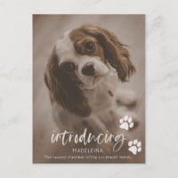 Nouvelle Faire-part de chiot ou de chien, carte d'