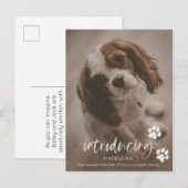 Postale Nouvelle Faire-part de chiot ou de chien, carte d' (Devant / Derrière)