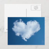 Postale Nuage en forme de coeur dans la carte de ciel bleu (Devant / Derrière)