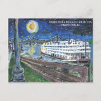 Nuit étoilée Mississippi Queen, Merci, Carte posta