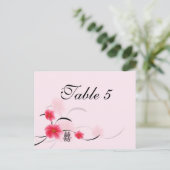Postale Numéro de tableau Carte Fleur rose Double Bonheur (Debout devant)