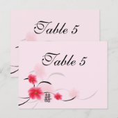 Postale Numéro de tableau Carte Fleur rose Double Bonheur (Devant / Derrière)