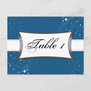 Postale Numéro de tableau Carte Mariage - Bleu étoile Nuit