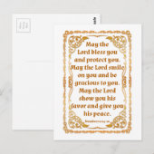 Postale Numéros 6:24-26 Carte Verse Bible (Devant / Derrière)