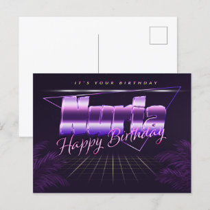 Postale Nuria Nom Prénom Date d'anniversaire de la carte p