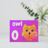 Postale o - carte flash hibou (Debout devant)