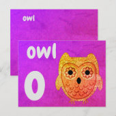 Postale o - carte flash hibou (Devant / Derrière)