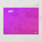Postale o - carte flash hibou (Dos)