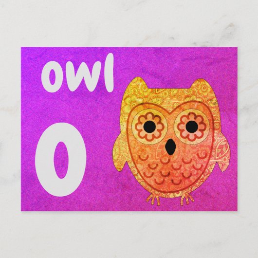 Postale o - carte flash hibou (Devant)
