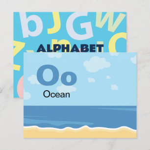 Postale O est pour Ocean - Carte Flash Alphabet