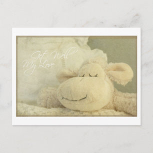 Postale Obtenez bien mon amour mouton dormir mal - carte d
