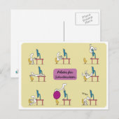 Postale Office Pilates carte postale, jaune ALLEMAND (Devant / Derrière)