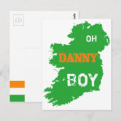 Postale Oh Danny Boy St Paddys Day cool Eire Carte (Devant / Derrière)