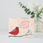 Postale oiseau sur carte de succursale (Debout devant)