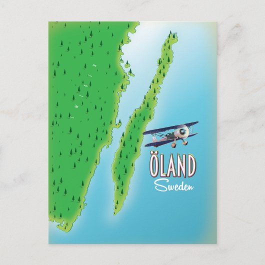 Postale Öland Suède carte de l'île (Devant)